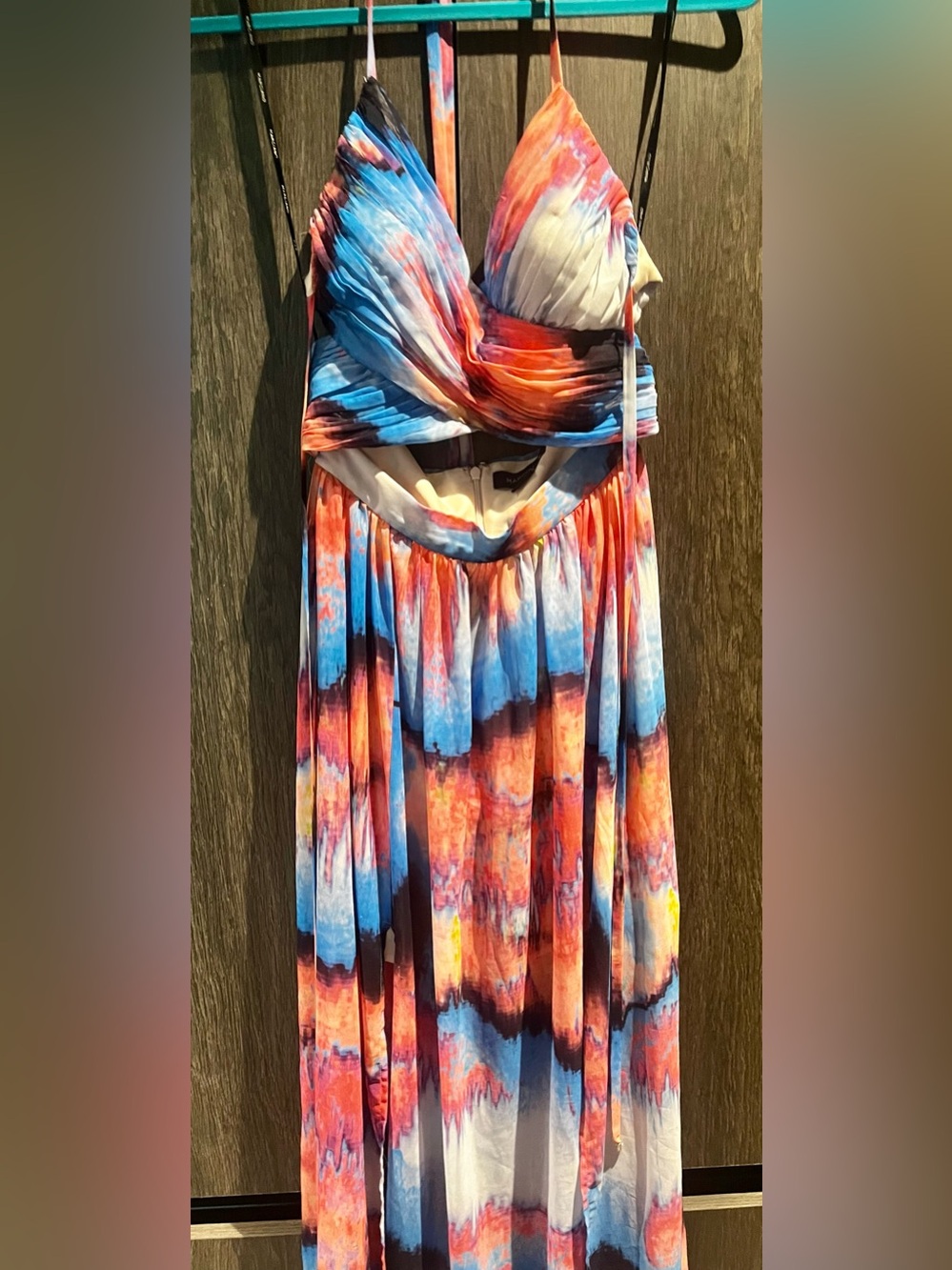 Marciano Multicolor Tie-Dye Maxi Dress in Pink and Blue